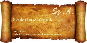 Szekulesz Anett névjegykártya
