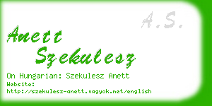 anett szekulesz business card